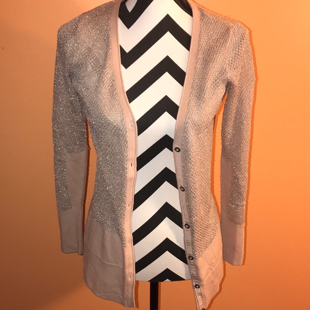 Vera Wang: Simply Vera Pale Pink/Cream Cardigan
